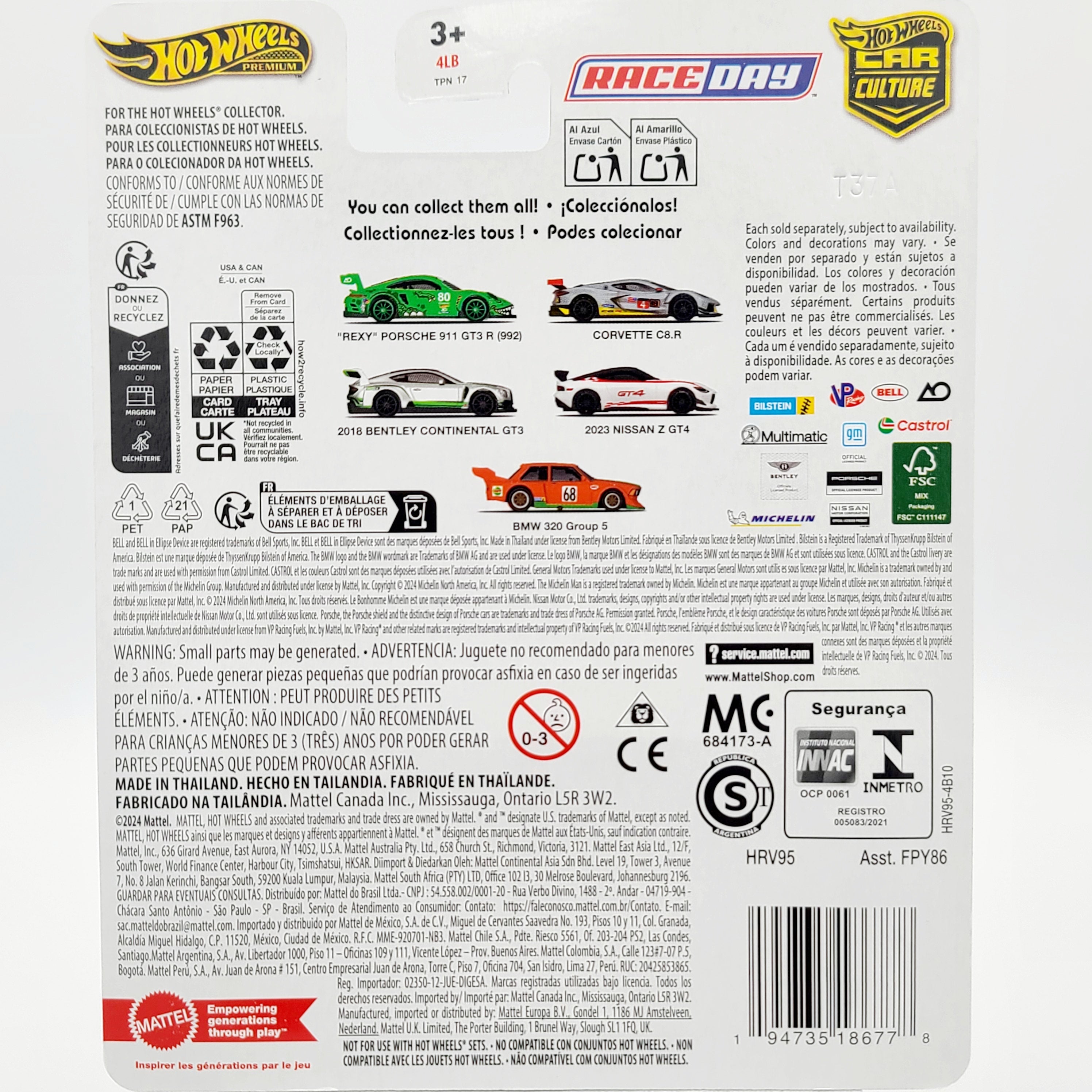 Hot Wheels - 2024 Car Culture Case D - Race Day (Set of 5 Cars)